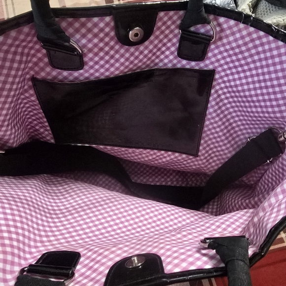 Bath Body Works Bow  Gingham straw tote bag - Picture 3 of 5